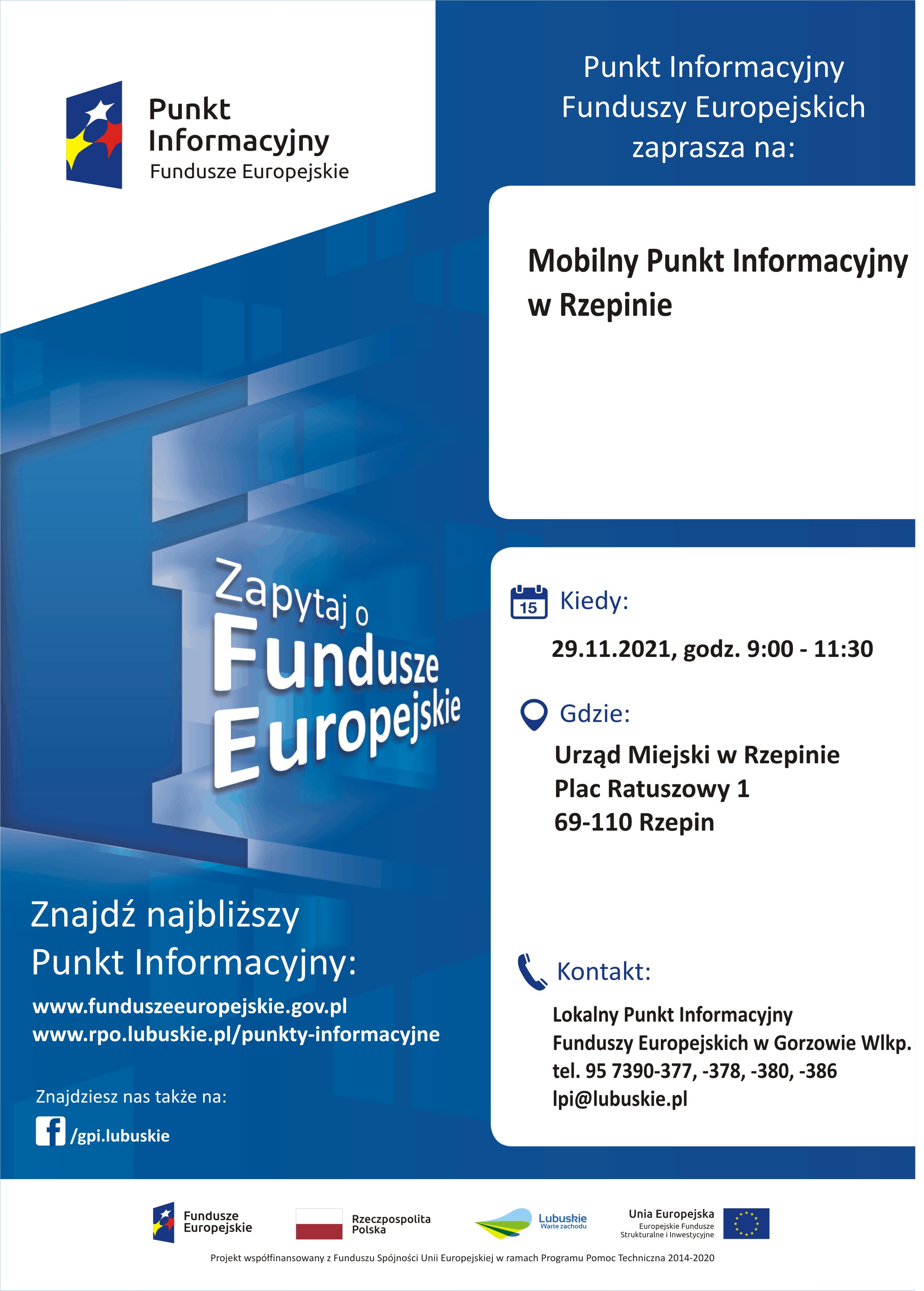 Ilustracja do informacji: Mobilny Punkt Informacyjny Funduszy Europejskich w Rzepinie
